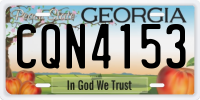 GA license plate CQN4153