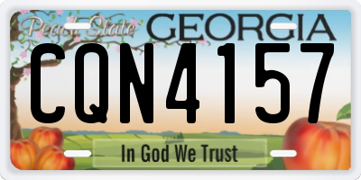 GA license plate CQN4157