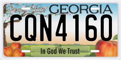 GA license plate CQN4160