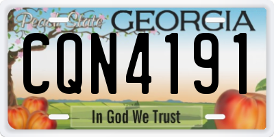 GA license plate CQN4191