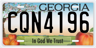 GA license plate CQN4196