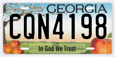 GA license plate CQN4198