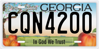 GA license plate CQN4200