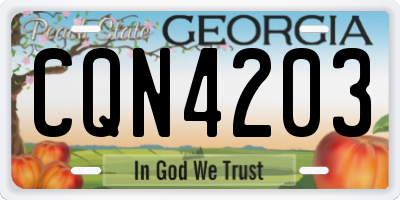 GA license plate CQN4203