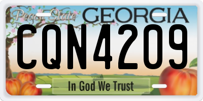 GA license plate CQN4209