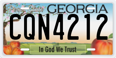 GA license plate CQN4212