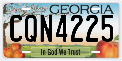 GA license plate CQN4225