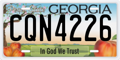 GA license plate CQN4226