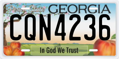 GA license plate CQN4236