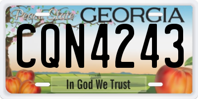 GA license plate CQN4243