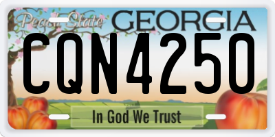 GA license plate CQN4250
