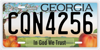 GA license plate CQN4256