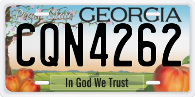GA license plate CQN4262