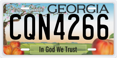 GA license plate CQN4266