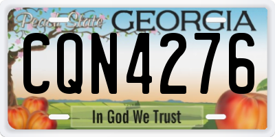GA license plate CQN4276