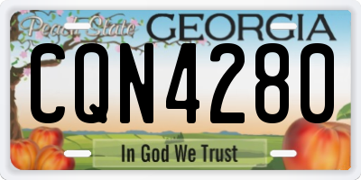 GA license plate CQN4280