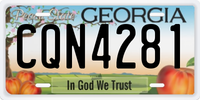 GA license plate CQN4281