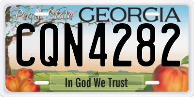 GA license plate CQN4282
