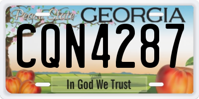 GA license plate CQN4287