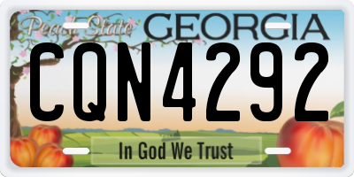 GA license plate CQN4292
