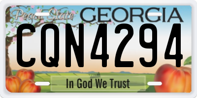 GA license plate CQN4294