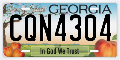 GA license plate CQN4304