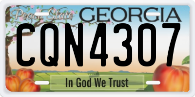 GA license plate CQN4307