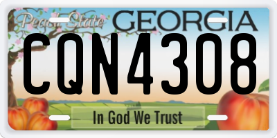 GA license plate CQN4308