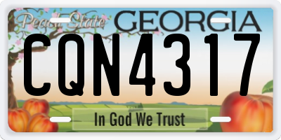 GA license plate CQN4317