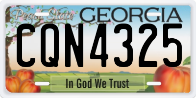GA license plate CQN4325