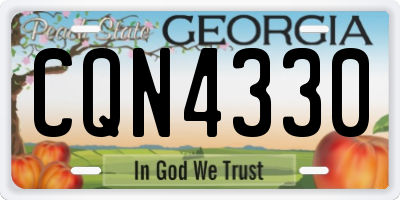 GA license plate CQN4330