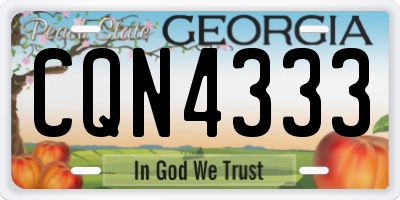 GA license plate CQN4333