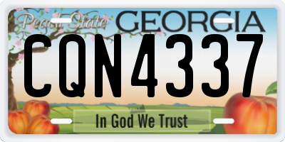 GA license plate CQN4337