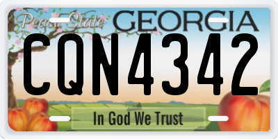 GA license plate CQN4342