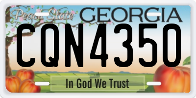 GA license plate CQN4350