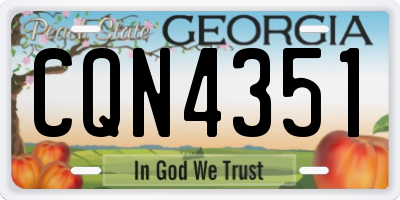 GA license plate CQN4351