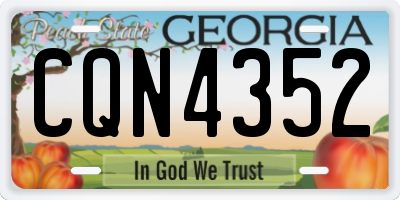 GA license plate CQN4352