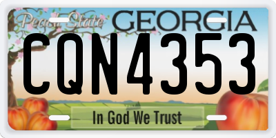 GA license plate CQN4353