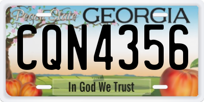 GA license plate CQN4356