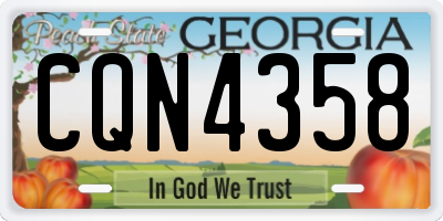 GA license plate CQN4358