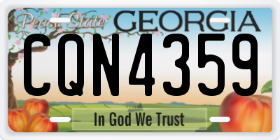 GA license plate CQN4359