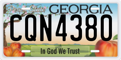 GA license plate CQN4380