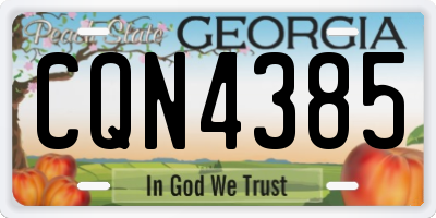 GA license plate CQN4385