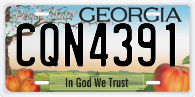 GA license plate CQN4391
