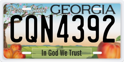 GA license plate CQN4392