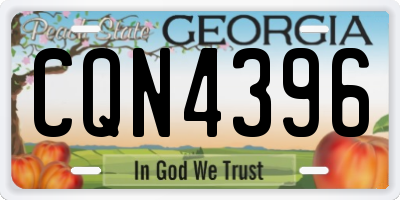GA license plate CQN4396