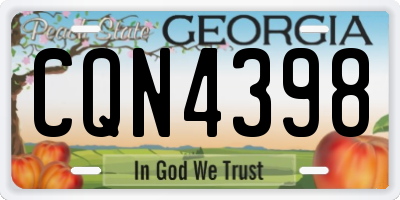 GA license plate CQN4398