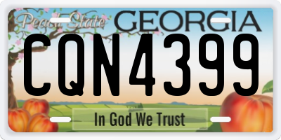 GA license plate CQN4399