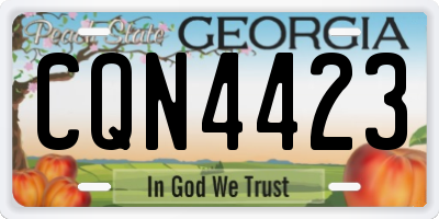 GA license plate CQN4423