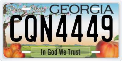 GA license plate CQN4449